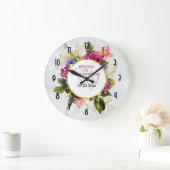 Moderne roze en witte Waterverf Grote Klok (Huis)