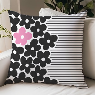 Moderne Roze en Zwarte Bloemenslaapkamer voor Stud Kussen