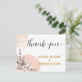 Moderne roze en zwarte felle gouden Stippen bruilo Briefkaart (Staand voorkant)