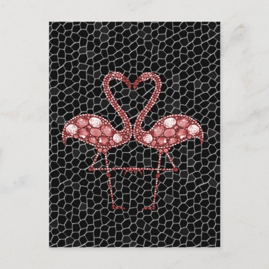 Moderne roze en zwarte Flamingo Abstract Briefkaart (Voorkant)