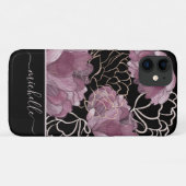 Moderne roze en zwarte flessenpatronen Case-Mate iPhone case (Achterkant (horizontaal))