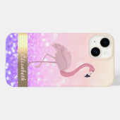 Moderne Roze Flamingo Glitter Bokeh Case-Mate iPhone Case (Achterkant (horizontaal))