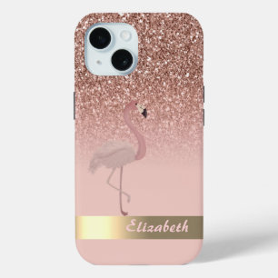 Moderne Roze Flamingo Glitter Pailletten