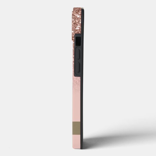 Moderne roze flamingo Glitter Sequin Case-Mate iPhone Case (Achterkant / Links)