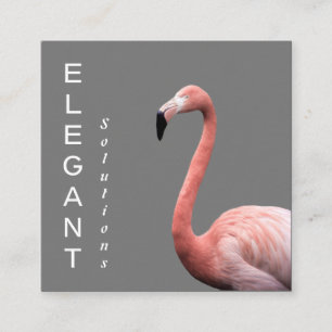 Moderne roze Flamingo Minimalist Square Business C Vierkante Visitekaartje