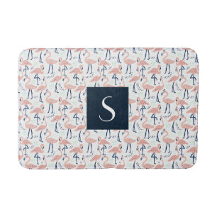Moderne Roze Flamingo Monogram Badmat