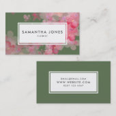 Moderne roze Floral Landscape design florist Visitekaartje (Voorkant / Achterkant)