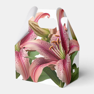 Moderne, roze, Florale gele en groene botanische Bedankdoosjes