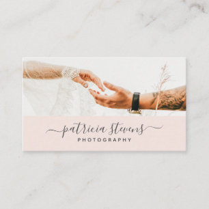 Moderne roze fotograaf script typografie foto visitekaartje