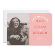 Moderne Roze Fotokaart Trouw Save the Date