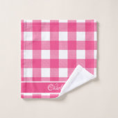 Moderne roze Franse Roos witte buffels Bad Handdoek (Wasdoekje)