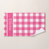 Moderne roze Franse Roos witte buffels Bad Handdoek (Handdoek)