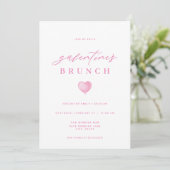 Moderne Roze Galentines Dag Brunch Uitnodiging (Staand voorkant)