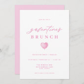 Moderne Roze Galentines Dag Brunch Uitnodiging (Voorkant / Achterkant)
