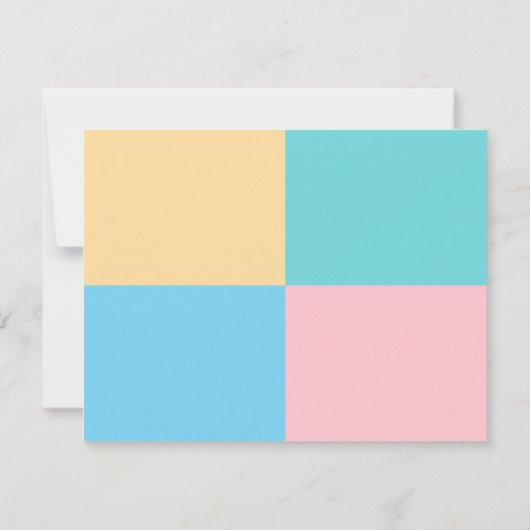 Moderne roze gele blauwe groene Script-Sjabloon Notitiekaartje (Achterkant)