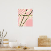 Moderne roze gele Geometrische Abstract Poster (Keuken)