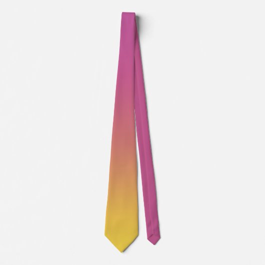 Moderne roze gele kleurige ombre gradiënt stropdas (Voorkant)