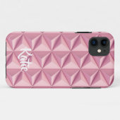 Moderne roze geometrische vormen volume 3D Naam Case-Mate iPhone Case (Achterkant (horizontaal))