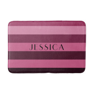 Moderne roze gestreepte patroon badmat