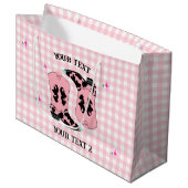 Moderne roze Gingham Cowgirl laarzen Rodeo Groot Cadeauzakje (Voorkant Gekanteld)