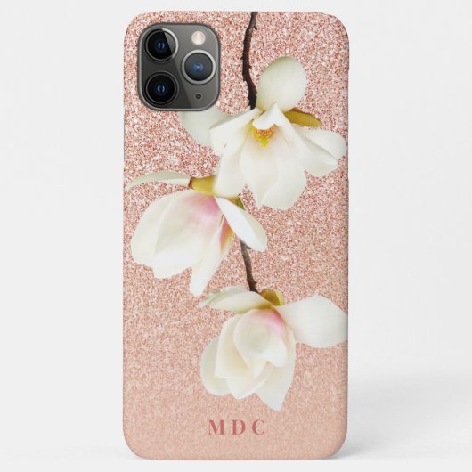Moderne roze girale monogram gepersonaliseerd magn Case-Mate iPhone case (Achterkant)