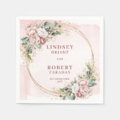 Moderne Roze Glitter Bruiloft Papieren Servetten (Voorkant)