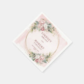 Moderne Roze Glitter Bruiloft Papieren Servetten (Hoek)