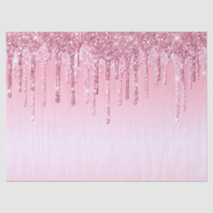 Moderne roze glitter druppelt grafisch in tissuepapier