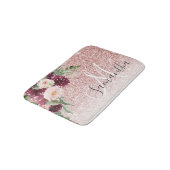 Moderne roze glitter en ventilator met naam badmat (Gekanteld)