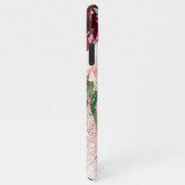 Moderne roze glitter en ventilator met naam iPhone hoesje (Rechterkant)