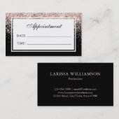 Moderne Roze Glitter Haar Nail Salon Afspraak Visitekaartje (Voorkant / Achterkant)