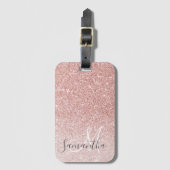 Moderne roze glitter Sparkles Persoonlijk Bagagelabel (Voorkant (verticaal))
