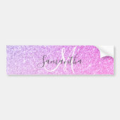 Moderne roze glitter Sparkles Persoonlijk Bumpersticker (Voorkant)