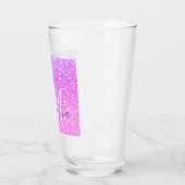 Moderne roze glitter Sparkles Persoonlijk Glas (Links)