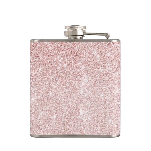 Moderne roze glitter Sparkles Persoonlijk Heupfles (Achterkant)