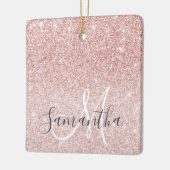 Moderne roze glitter Sparkles Persoonlijk Keramisch Ornament (Links)