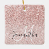 Moderne roze glitter Sparkles Persoonlijk Keramisch Ornament (Voorkant)