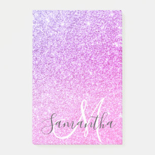 Moderne roze glitter Sparkles Persoonlijk Post-it® Notes