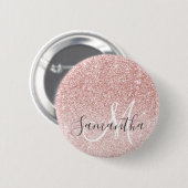 Moderne roze glitter Sparkles Persoonlijk Ronde Button 5,7 Cm (Voorkant /achterkant)