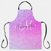 Moderne roze glitter Sparkles Persoonlijk Schort (Voorkant)