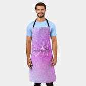 Moderne roze glitter Sparkles Persoonlijk Schort (Gedragen)