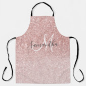 Moderne roze glitter Sparkles Persoonlijk Schort (Voorkant)