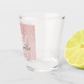 Moderne roze glitter Sparkles Persoonlijk Shot Glas (Rechts)