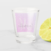 Moderne roze glitter Sparkles Persoonlijk Shot Glas (Achterkant)