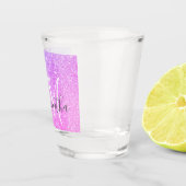 Moderne roze glitter Sparkles Persoonlijk Shot Glas (Rechts)