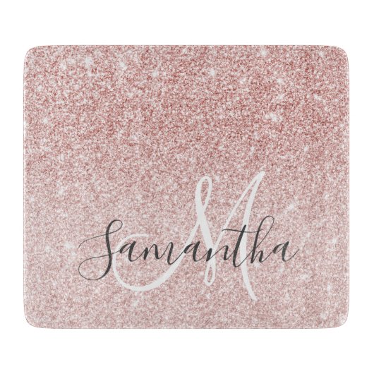 Moderne roze glitter Sparkles Persoonlijk Snijplank (Voorkant)