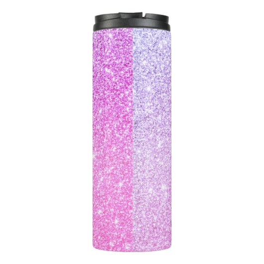 Moderne roze glitter Sparkles Persoonlijk Thermosbeker (Achterkant)