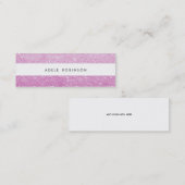 Moderne Roze Glitter White Stripe Contactkaartje (Voorkant / Achterkant)