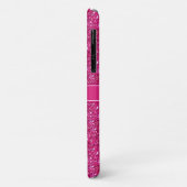 Moderne roze glittering met riem en naamtekst Case-Mate iPhone case (Achterkant/links)