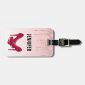 Moderne roze glitterschijven en hoge niveaus bagagelabel (Voorkant horizontaal)
